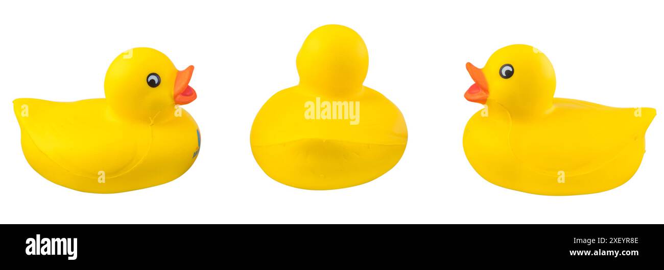 Carine anatre di gomma gialle Foto Stock