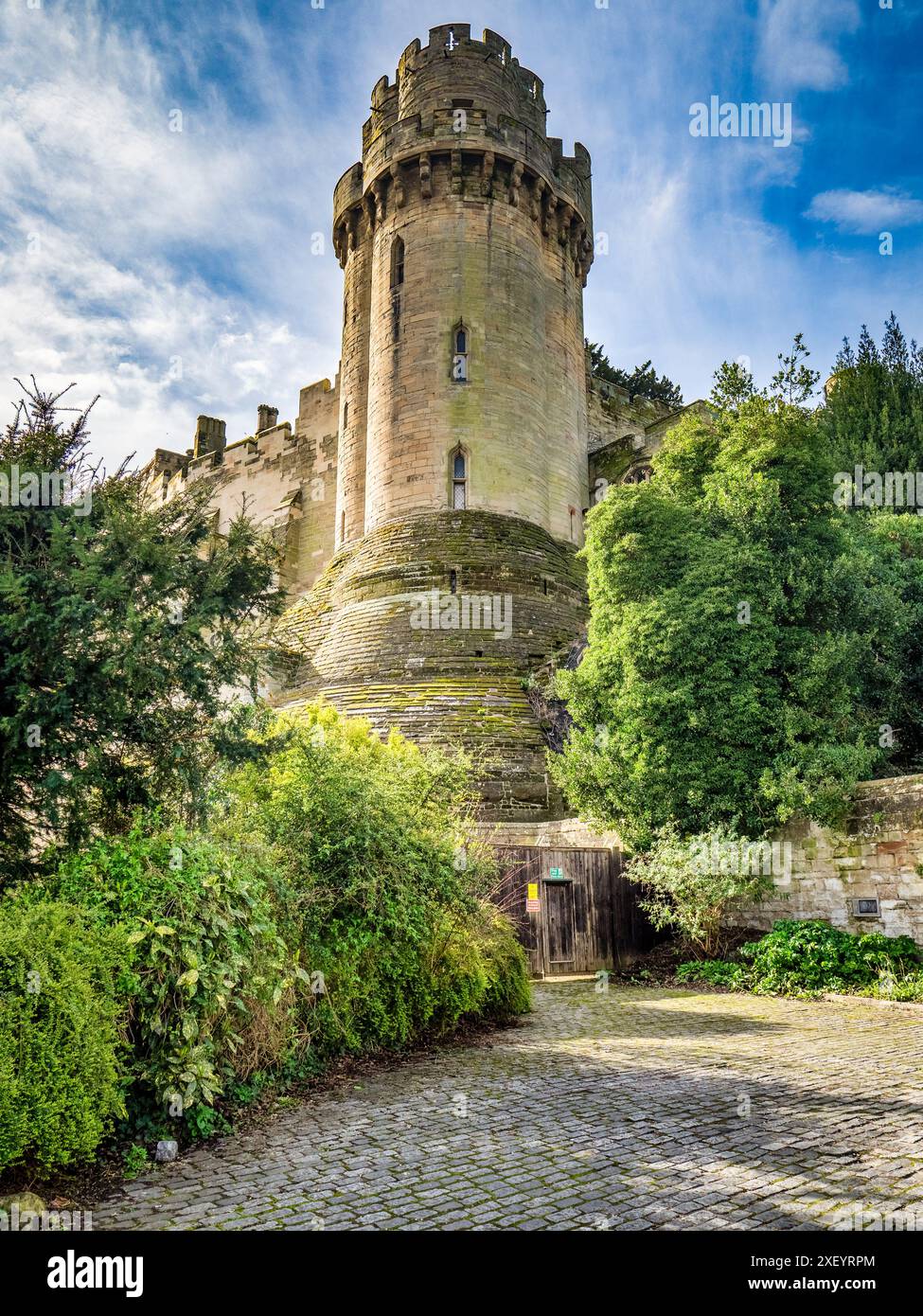 Caesar's Tower, una torre del XIV secolo che fa parte del castello di Warwick, a Warwick, Regno Unito Foto Stock
