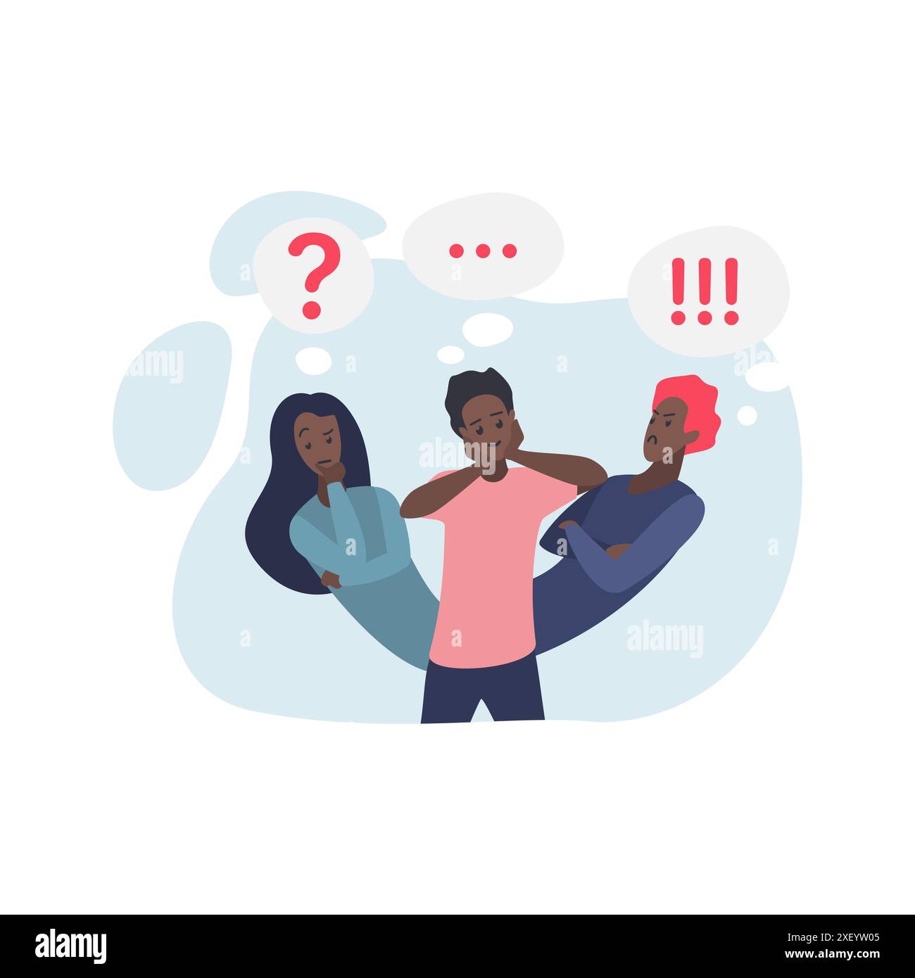 Disturbo bipolare mentale di personalità divisa, schizofrenia nell'illustrazione vettoriale del carattere maschile Illustrazione Vettoriale