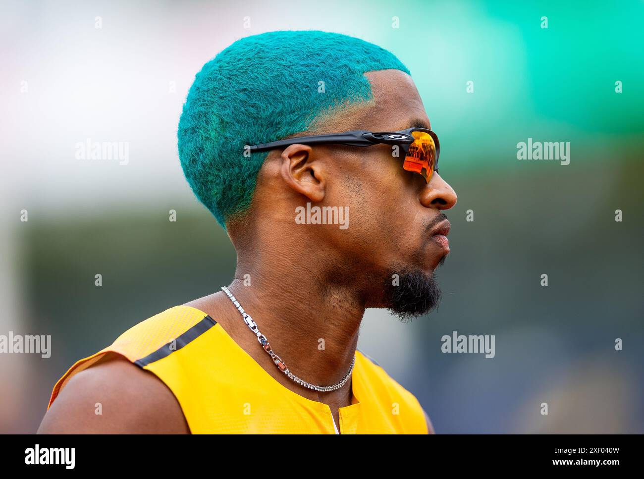 HENGELO - Isayah Boers durante la finale sui 400 metri del terzo giorno dei Campionati nazionali di atletica leggera nello Stadio FBK. ANP IRIS VAN DEN BROEK Foto Stock