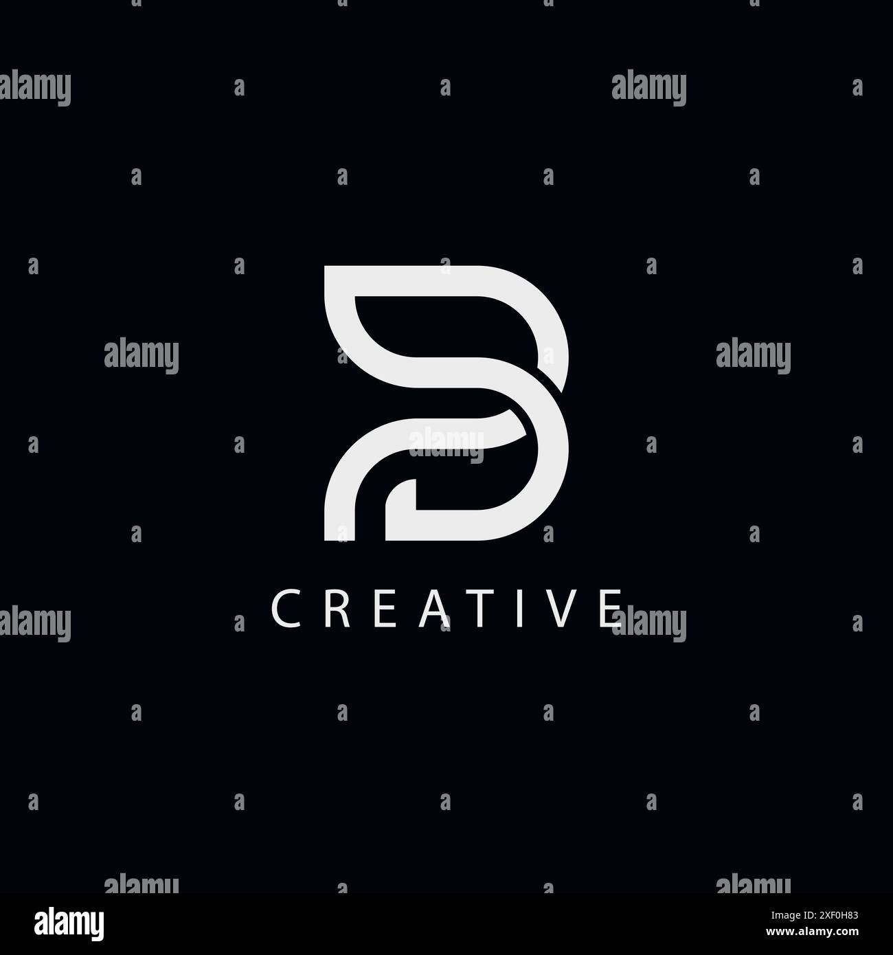 Design con logo PS SP, lettera moderna e minimalista, monogramma PB BP. Illustrazione Vettoriale
