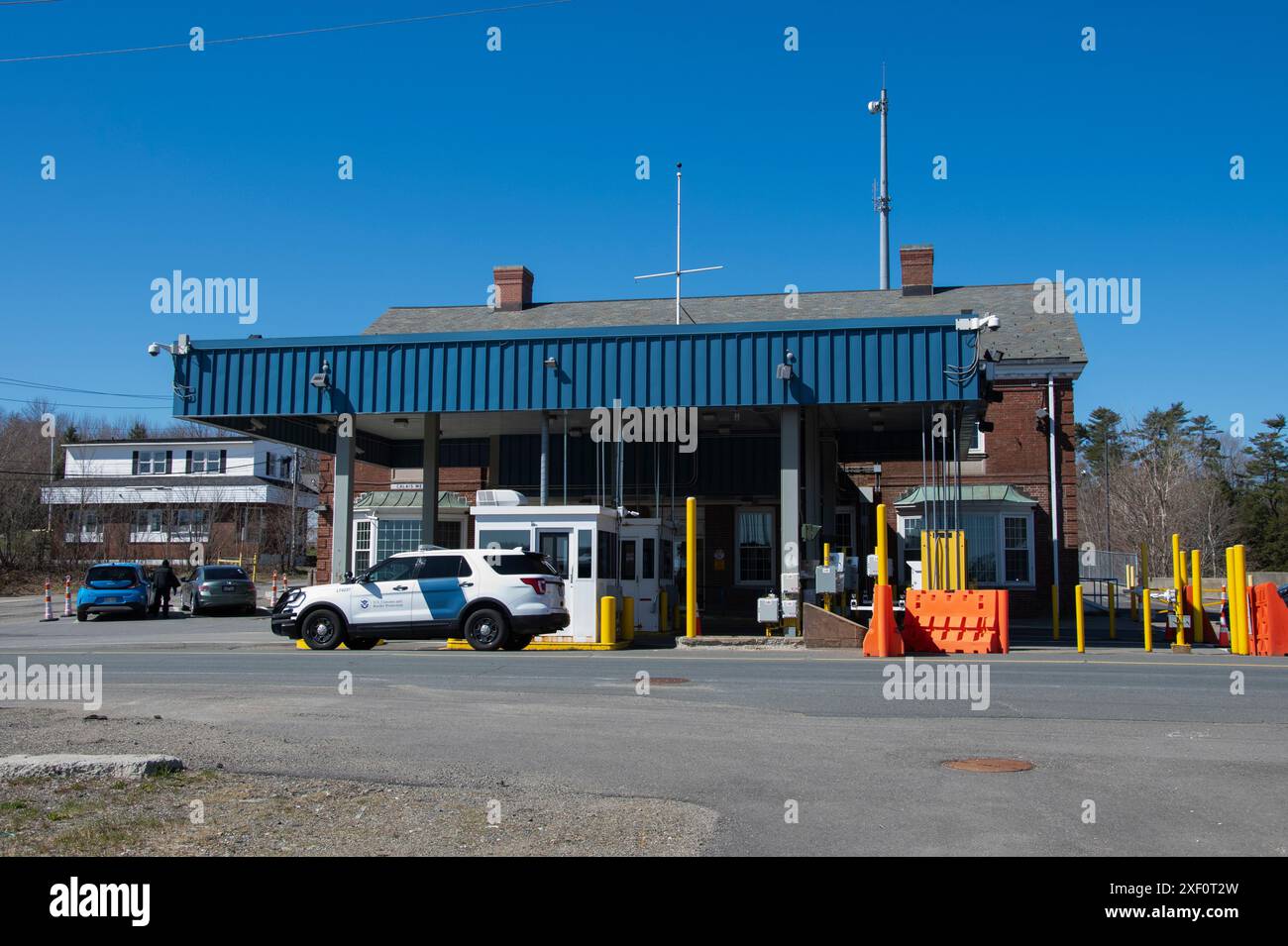 Stazione di ispezione di frontiera degli Stati Uniti a Calais, Maine, Stati Uniti Foto Stock