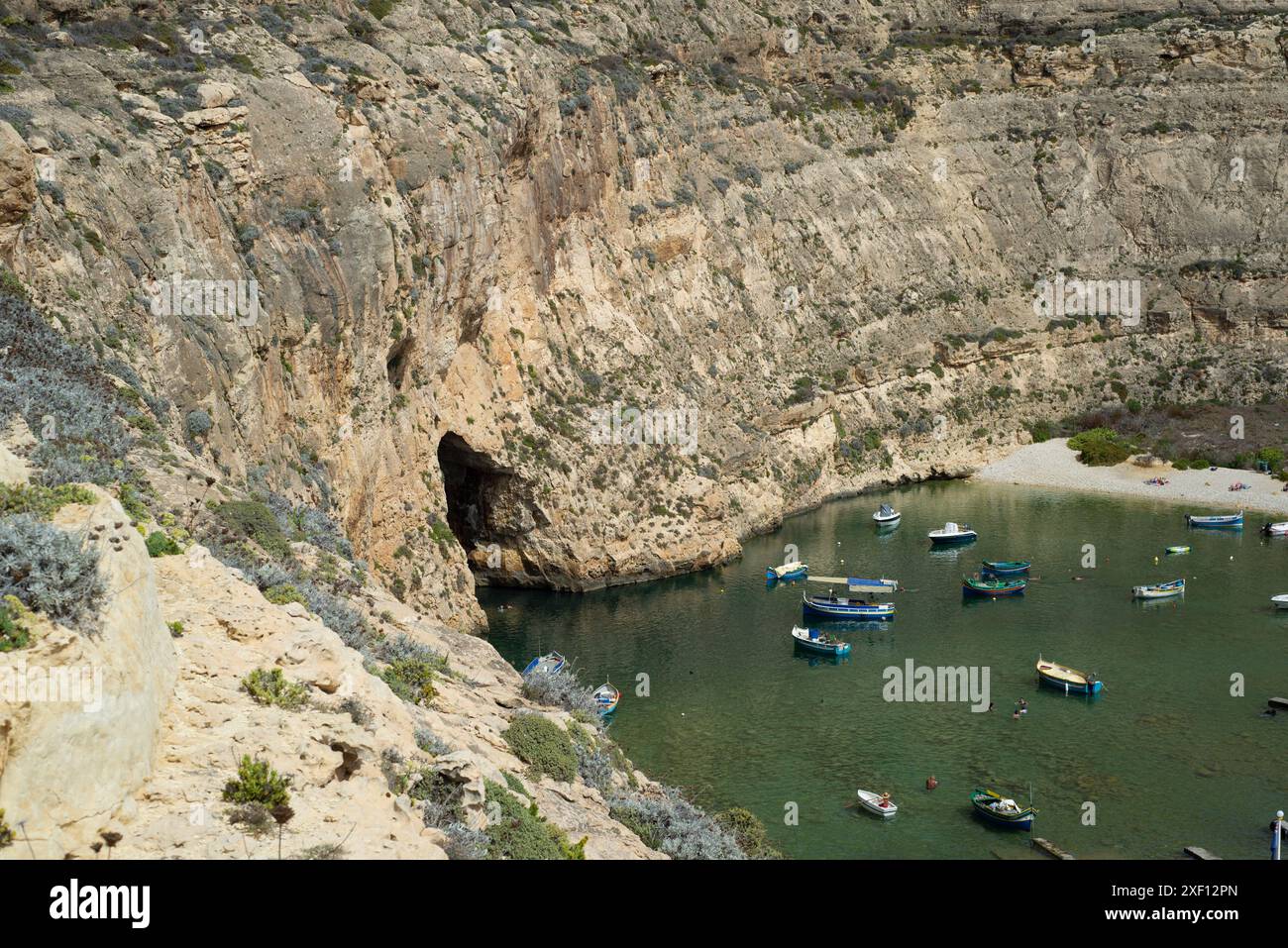 Sito per immersioni nell'entroterra, Gozo, Malta Foto Stock