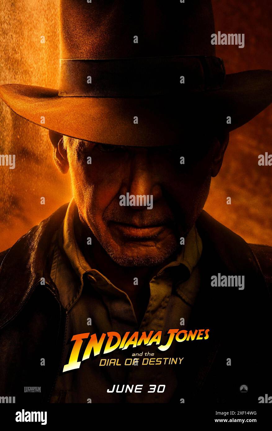 Indiana Jones and the Dial of Destiny (2023) diretto da James Mangold e interpretato da Harrison Ford nel ruolo dell'archeologo Indiana Jones che corre contro il tempo per recuperare un artefatto leggendario che può cambiare il corso della storia. Poster US Advance ***SOLO PER USO EDITORIALE***. Crediti: BFA / Walt Disney Studios Foto Stock