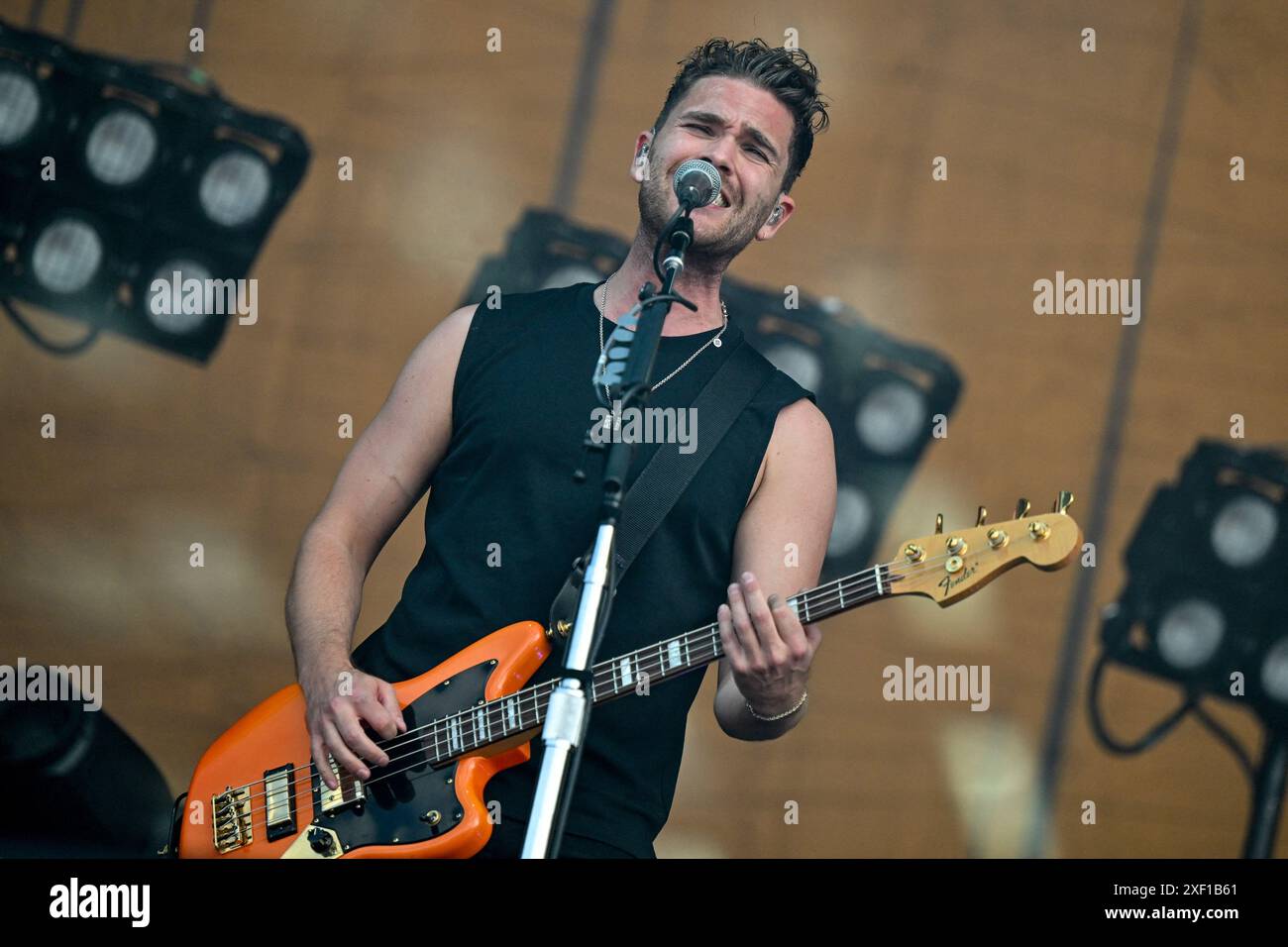 Clisson, Francia. 30 giugno 2024. Royal Blood si esibisce dal vivo sul palco all'Hellfest Open Air Festival di Clisson, in Francia, il 30 giugno 2024. Foto di Julien Reynaud/APS-Medias/ABACAPRESS. COM credito: Abaca Press/Alamy Live News Foto Stock