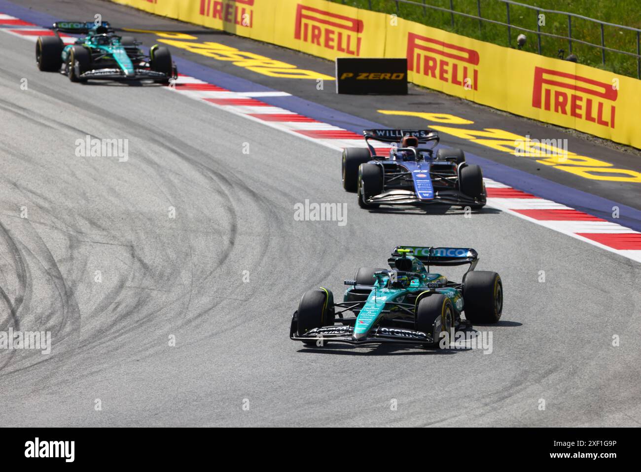 Spielberg, Austria. 30 giugno 2024. Fernando Alonso (ESP) - Aston Martin Aramco F1 Team - Aston Martin AMR24 - Mercedes durante la gara di Formula 1 Qatar Airways Austrian Grand Prix 2024, RedBull Ring, Spielberg, Austria 30 giugno 2024 (foto di Alessio De Marco/Sipa USA) crediti: SIPA USA/Alamy Live News Foto Stock