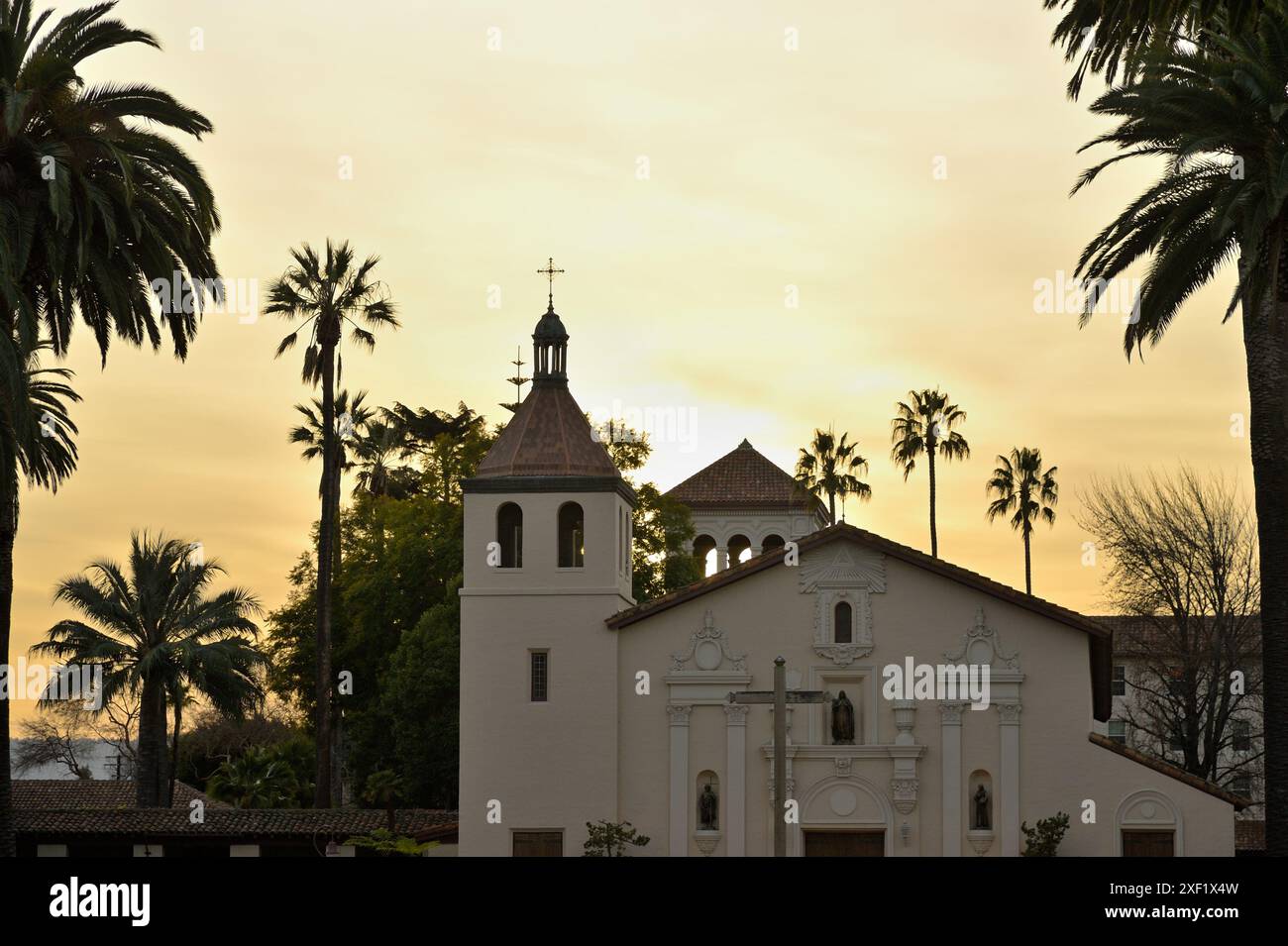 Santa Clara de Asis chiesa presso la Santa Clara University campus, California CA Foto Stock