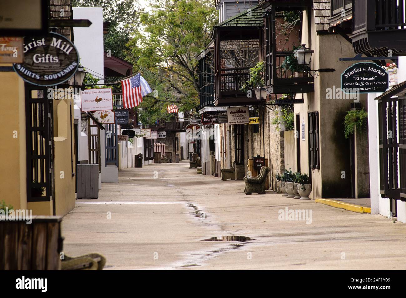 St. Augustine, Florida - St. George Street, quartiere coloniale spagnolo. Foto Stock