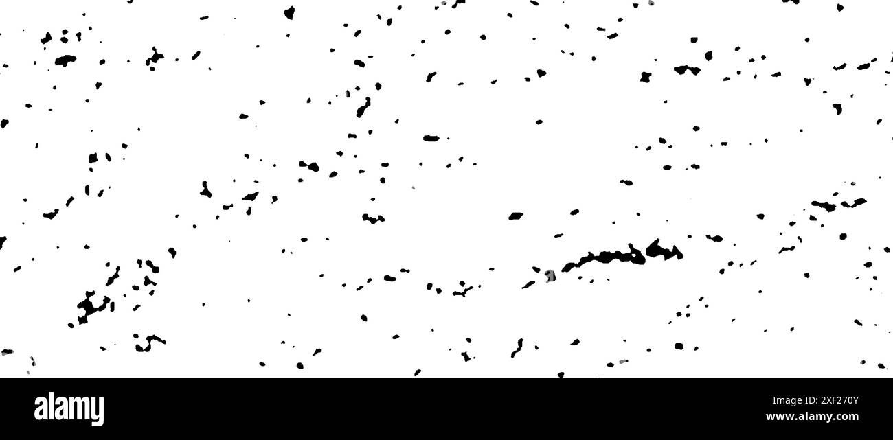 Trama grintosa nera. Sfondo sovrapposto granuloso e resistente. Superficie del rumore in difficoltà con polvere, particelle, macchie, macchie. Granuli sporchi ruvidi struttura in calcestruzzo o cemento. Vettore Illustrazione Vettoriale
