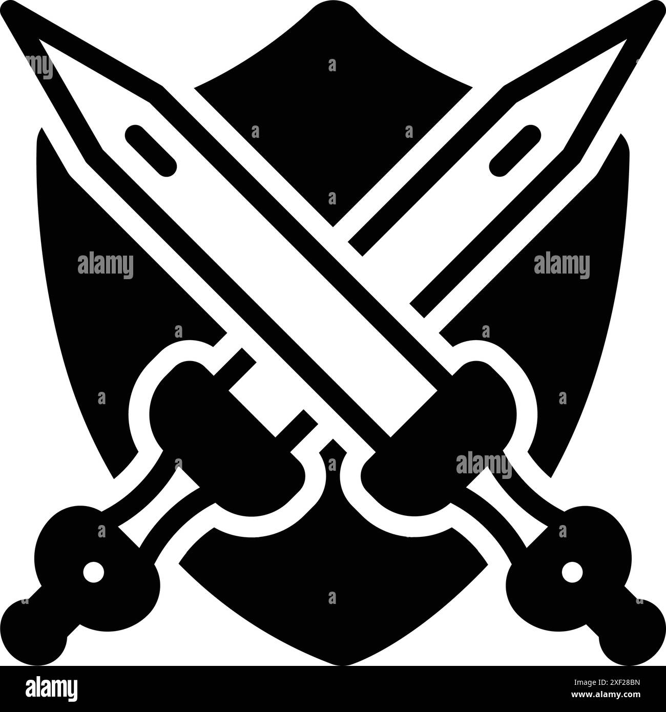 Icona per armato, spada Illustrazione Vettoriale