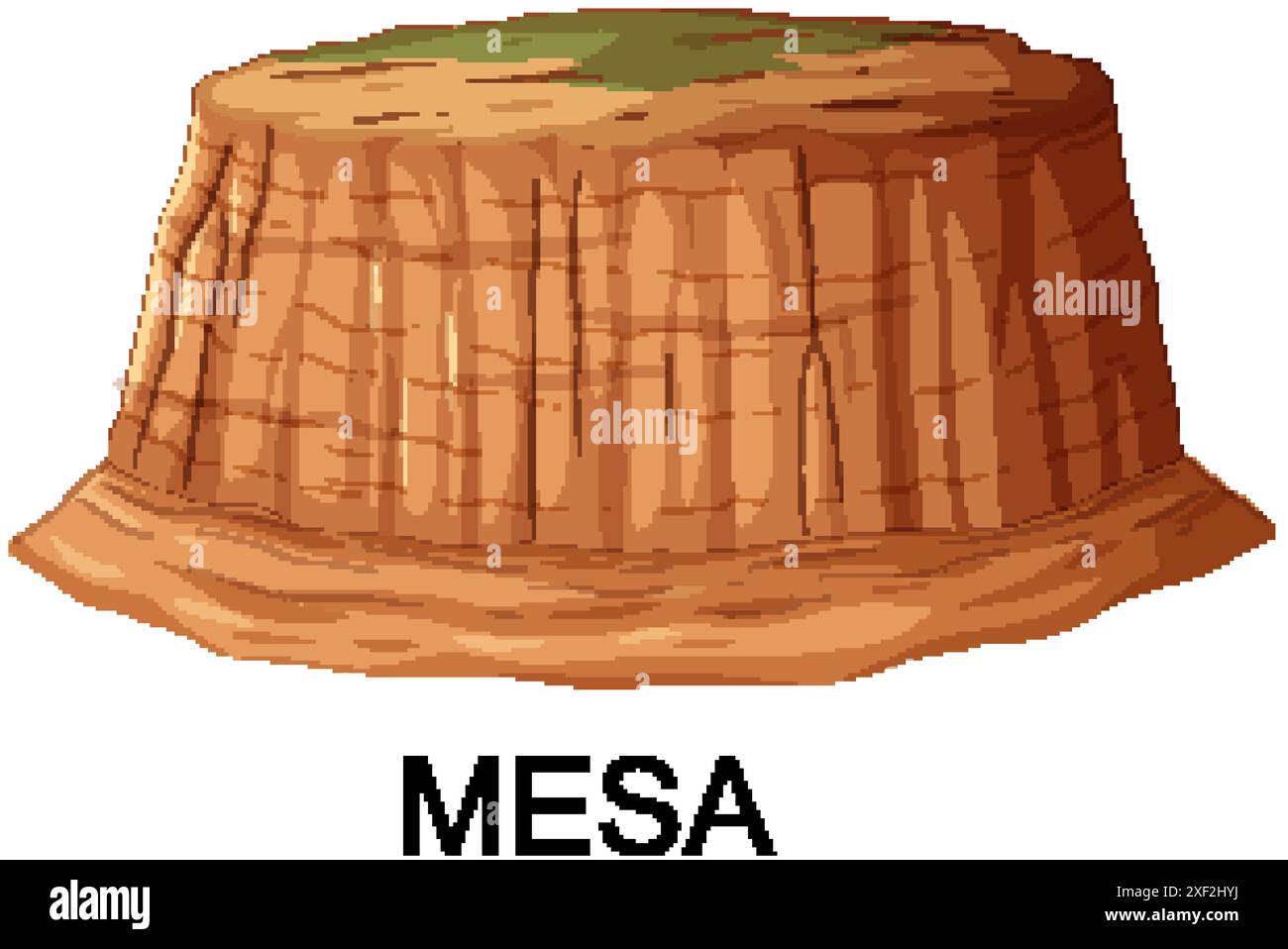 Un terreno naturale dalla cima piatta e ripida Illustrazione Vettoriale