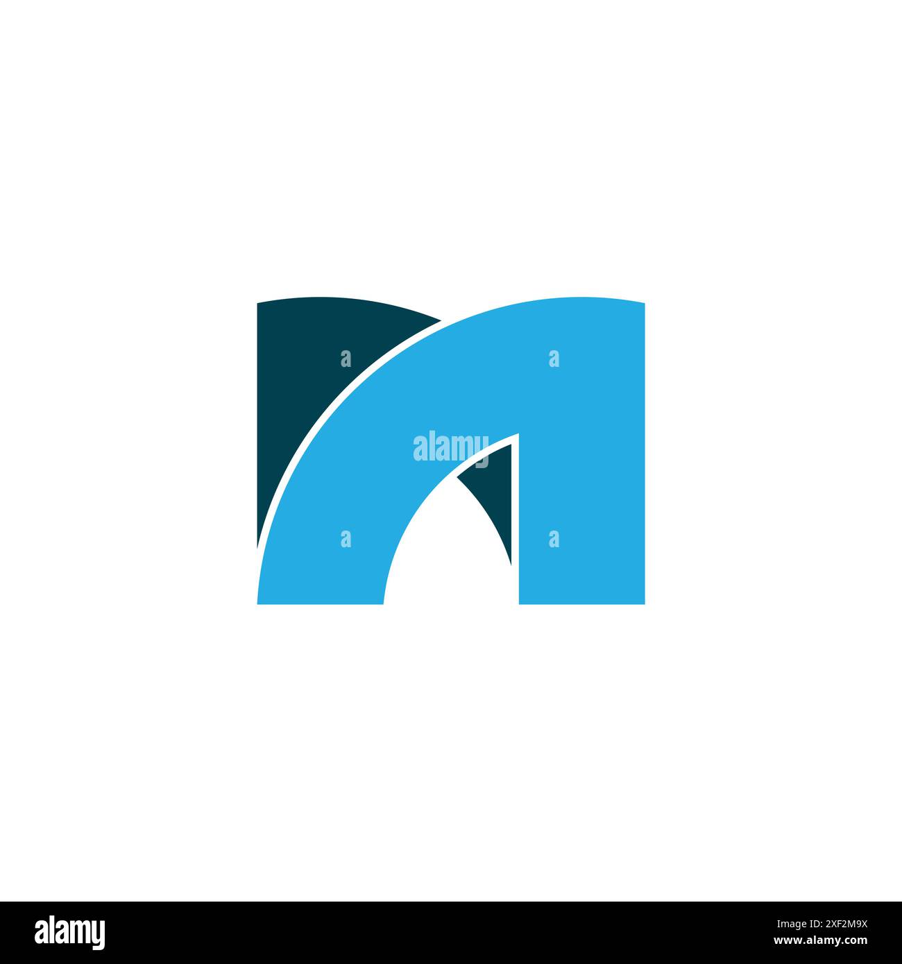 la lettera mn curva il vettore del logo dell'ombra geometrica Illustrazione Vettoriale