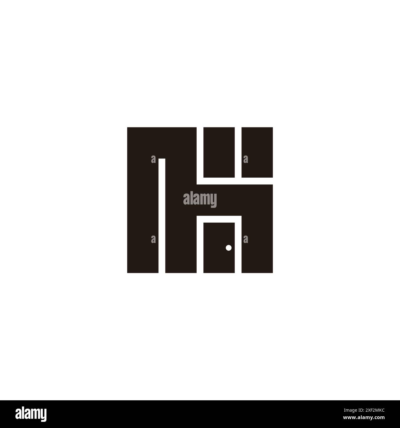 lettera n h edificio astratto moderno e semplice vettore logo Illustrazione Vettoriale