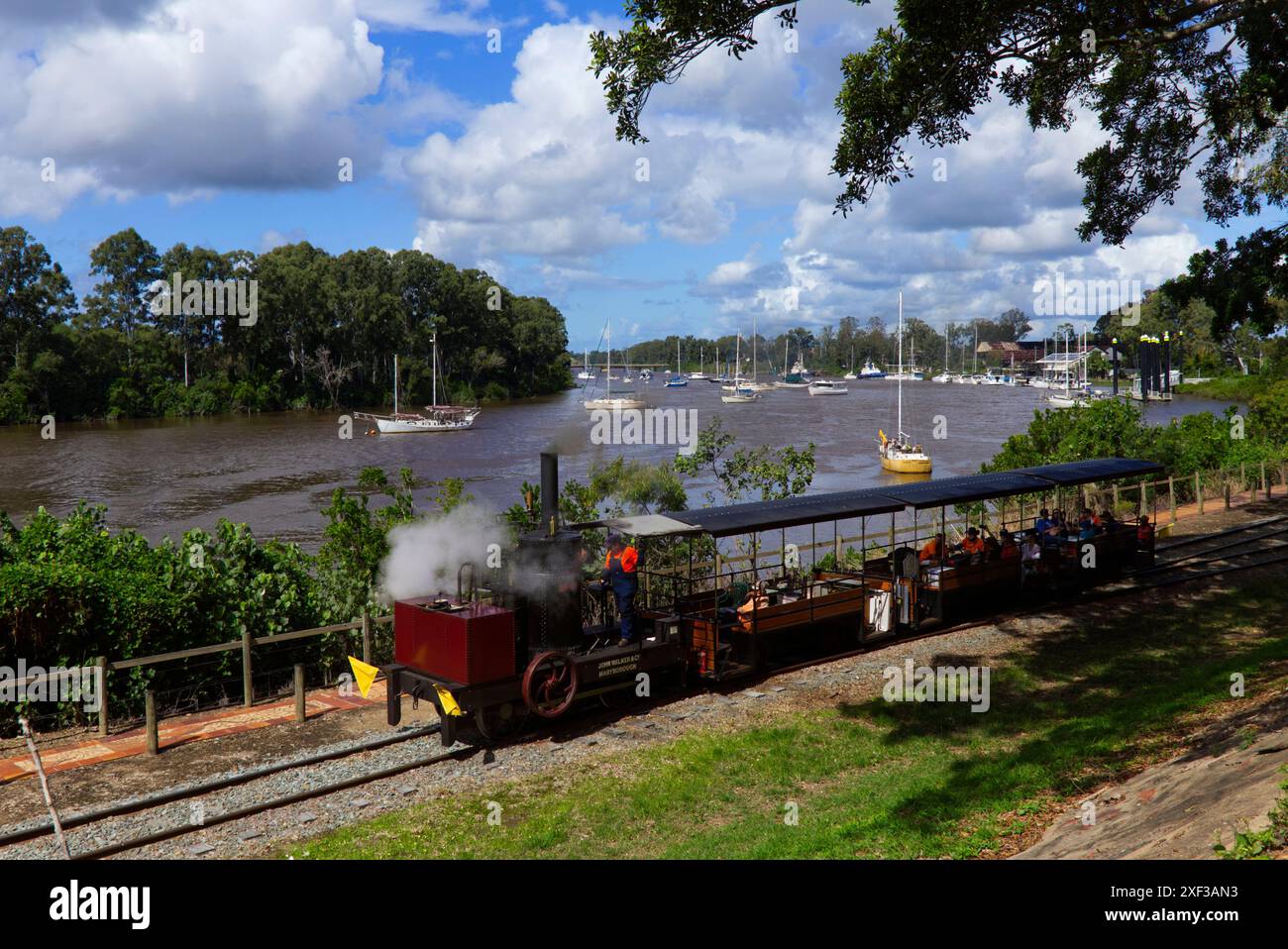 L'originale Mary Ann fu la prima locomotiva a vapore costruita nel Queensland da John Walker & Co. Ltd. Nel 1873. La loco fu costruita per il pioniere del legno Foto Stock