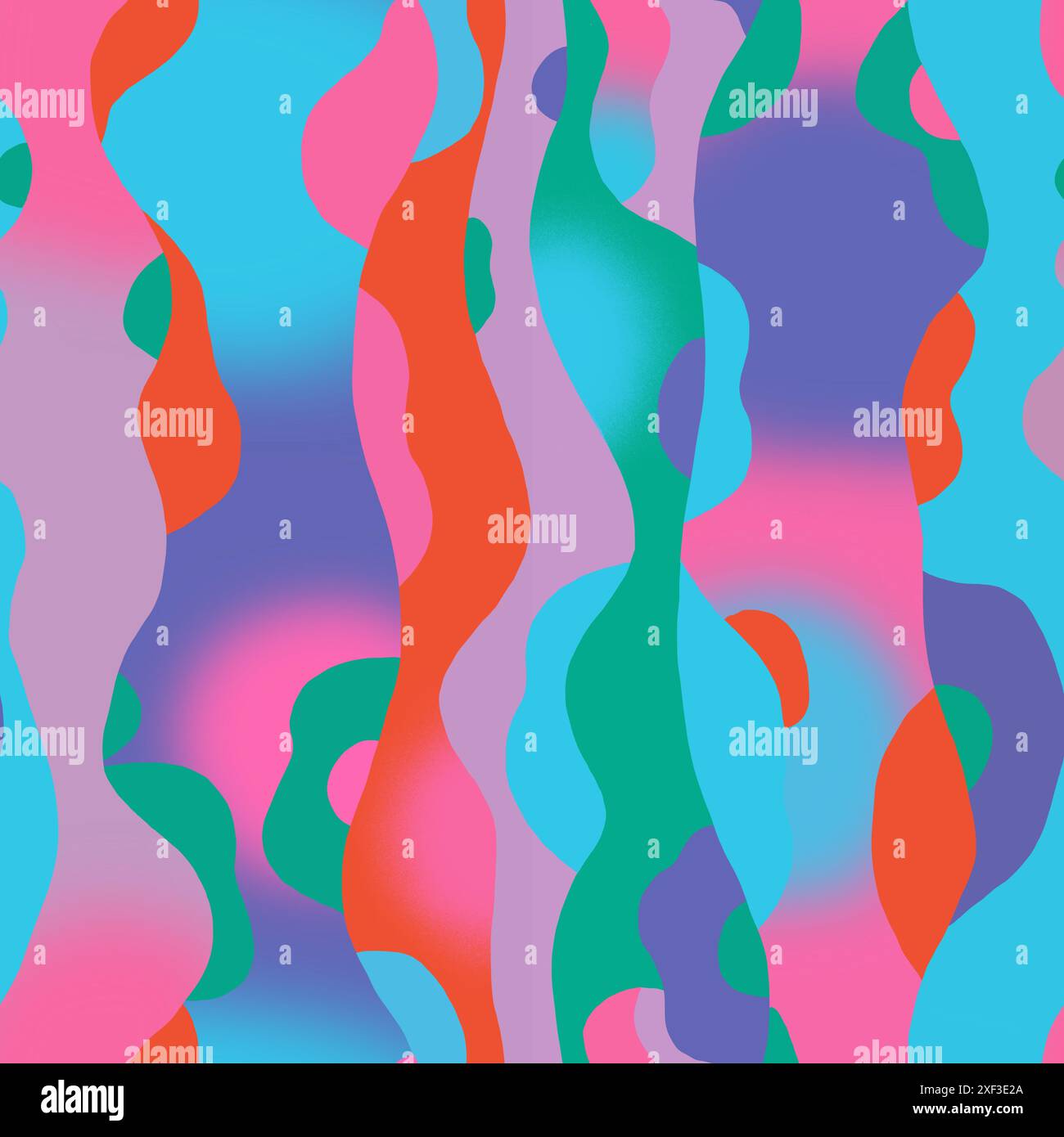 Motivo colorato astratto con forme fluide e colori vivaci. Perfetto per sfondi, stampe, design di packaging e progetti d'arte contemporanea. Foto Stock