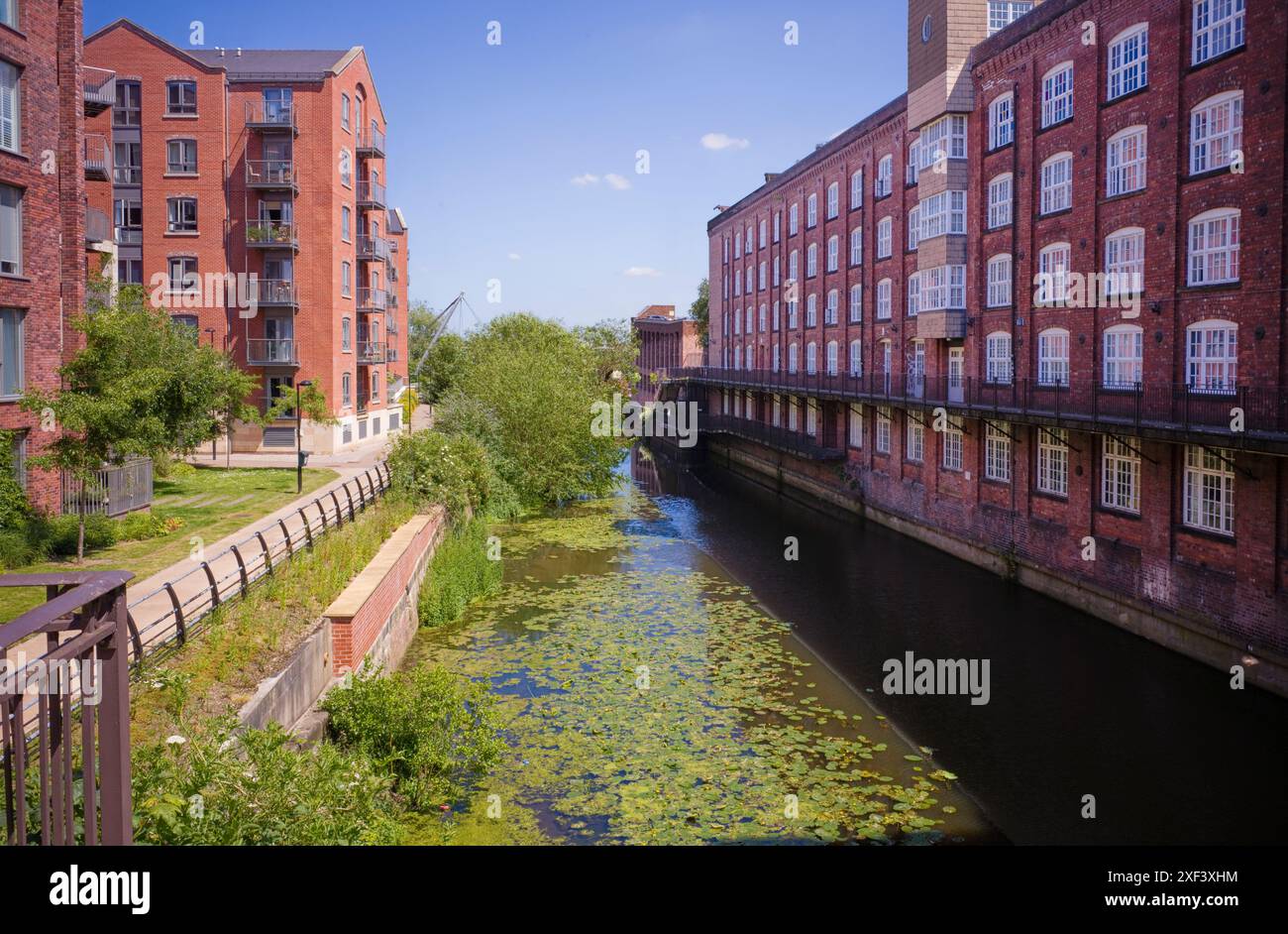 Rountree Wharf e magazzino sul fiume Foss a York Foto Stock