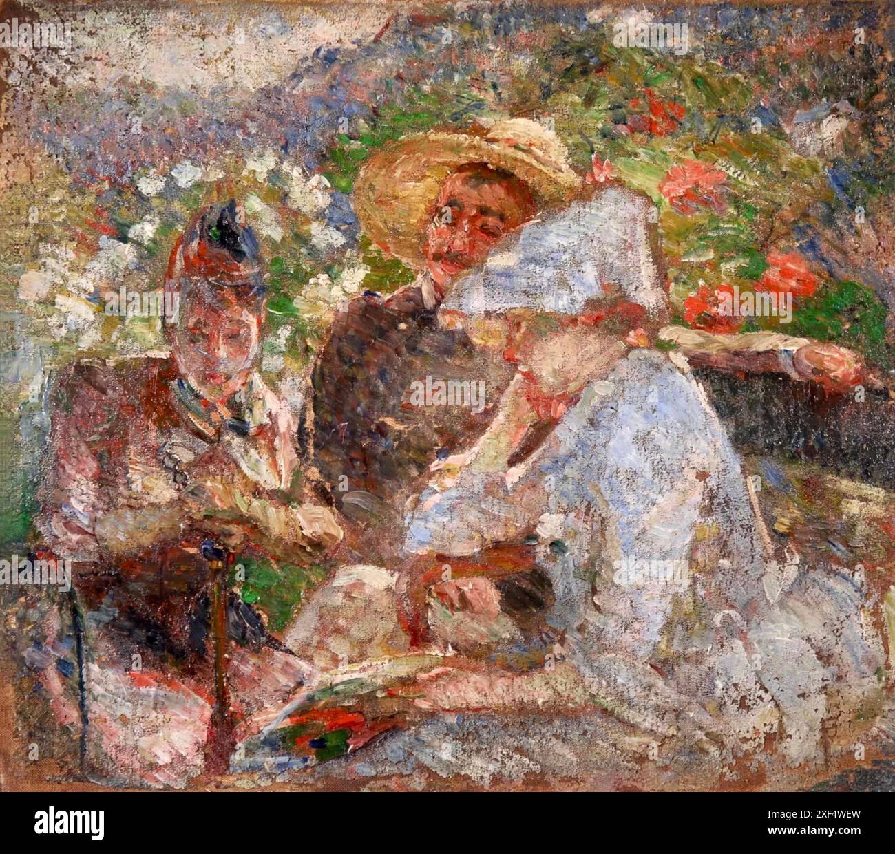 Marie Bracquemond - sulla terrazza di Sevres - 1880 Foto Stock