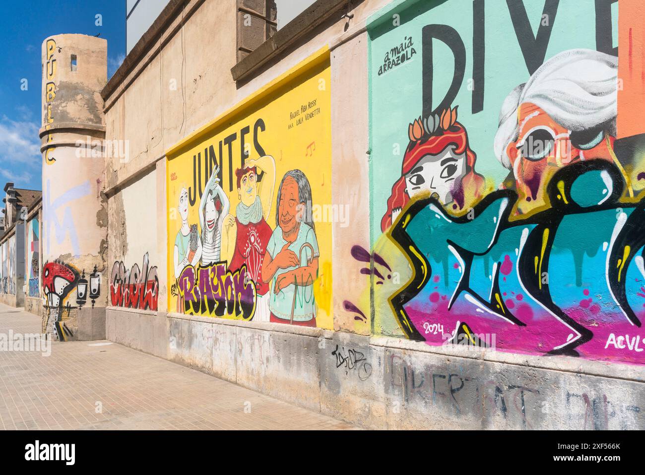 Graffitis presso l'ex centro penitenziario "la Model" di Barcellona/Spagna Foto Stock