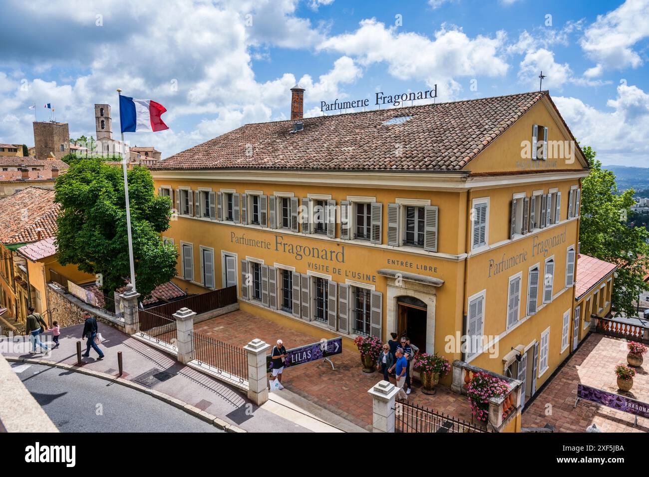 Parfumerie Fragonard, una storica fabbrica di profumi, nella città vecchia di Grasse sulla Costa Azzurra, Côte in Provenza, in Francia Foto Stock