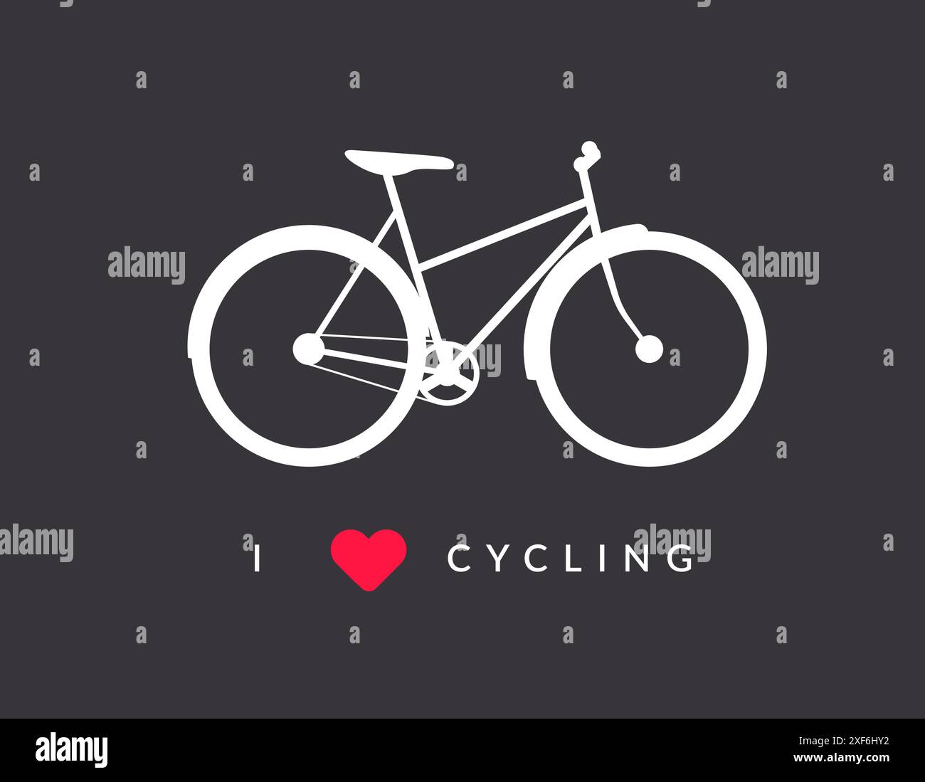 Icona ciclo con lo slogan "i Love Cycling" - illustrazione stock come file EPS 10 Illustrazione Vettoriale