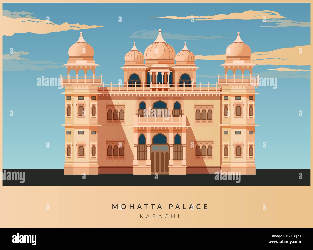 Museo del Palazzo Mohatta - Karachi - Stock Illustration as EPS 10 file Illustrazione Vettoriale