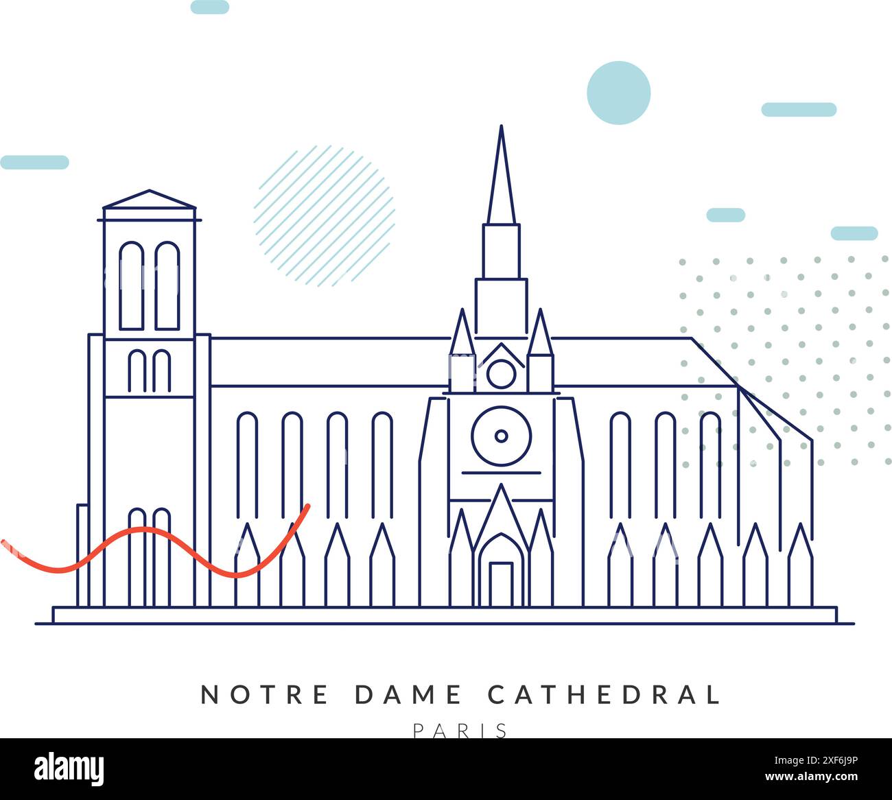 Cattedrale di Notre Dame - Parigi - illustrazione di magazzino come file EPS 10 Illustrazione Vettoriale