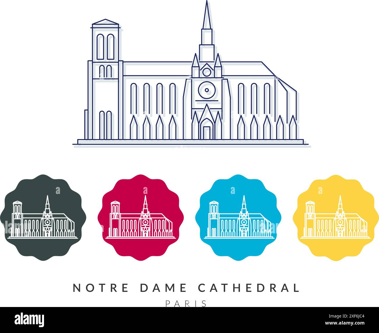 Cattedrale di Notre Dame - Parigi - illustrazione di magazzino come file EPS 10 Illustrazione Vettoriale