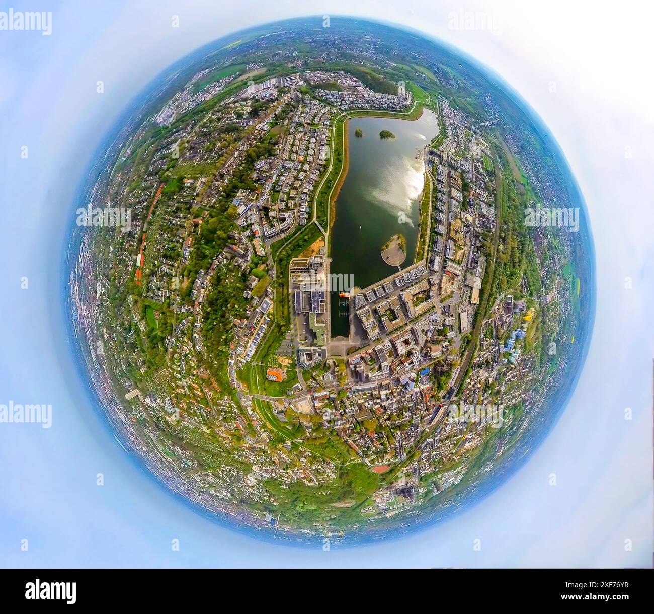 Vista aerea, Phoenix-SEE, area residenziale e area ricreativa, circondata da case unifamiliari ed edifici commerciali, Living and Life, ex st Foto Stock