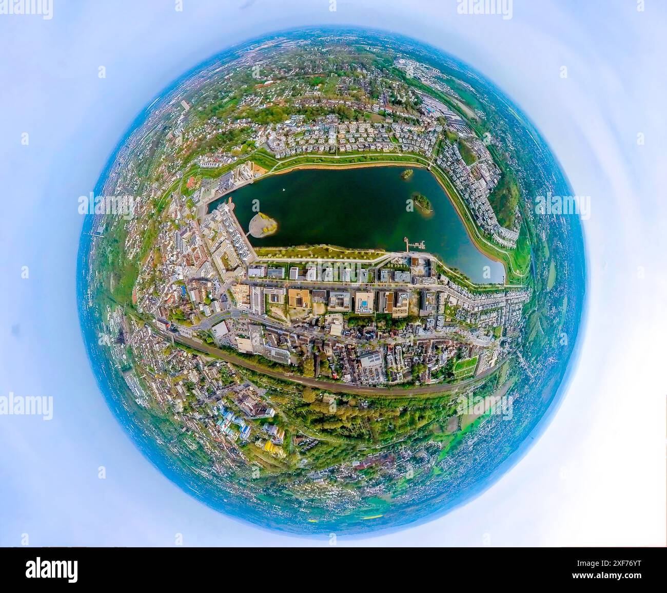 Vista aerea, Phoenix-SEE, area residenziale e area ricreativa, circondata da case unifamiliari ed edifici commerciali, Living and Life, ex st Foto Stock