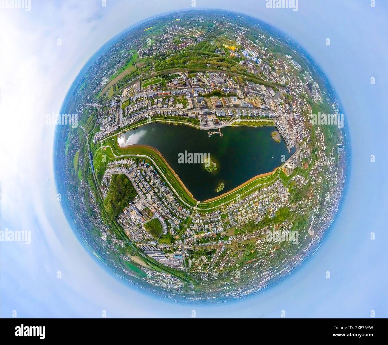 Vista aerea, Phoenix-SEE, area residenziale e area ricreativa, circondata da case unifamiliari ed edifici commerciali, Living and Life, ex st Foto Stock