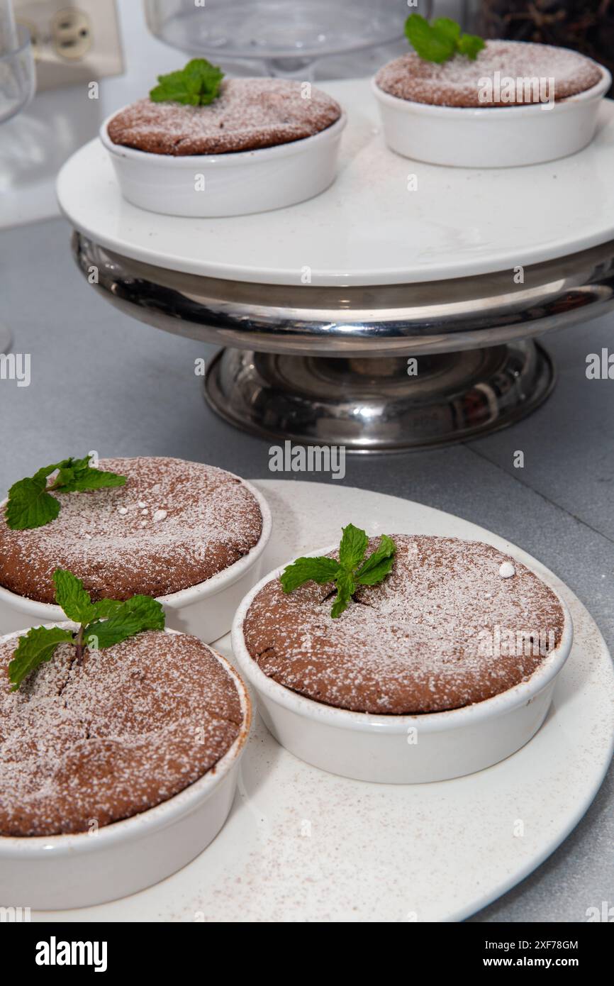 Souffle di cioccolato fatto in casa Foto Stock