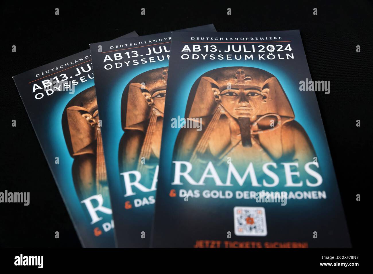 01.07.2024 Köln Odysseum Unboxing Ramses II Ramses & das Gold der Pharaonen die einzige Ramses-Originalausstellung mit über 180 Artefakten *** 01 07 2024 Colonia Odysseum Unboxing Ramses II Ramses Ramses l'oro dei faraoni l'unica mostra originale Ramses con oltre 180 manufatti Foto Stock