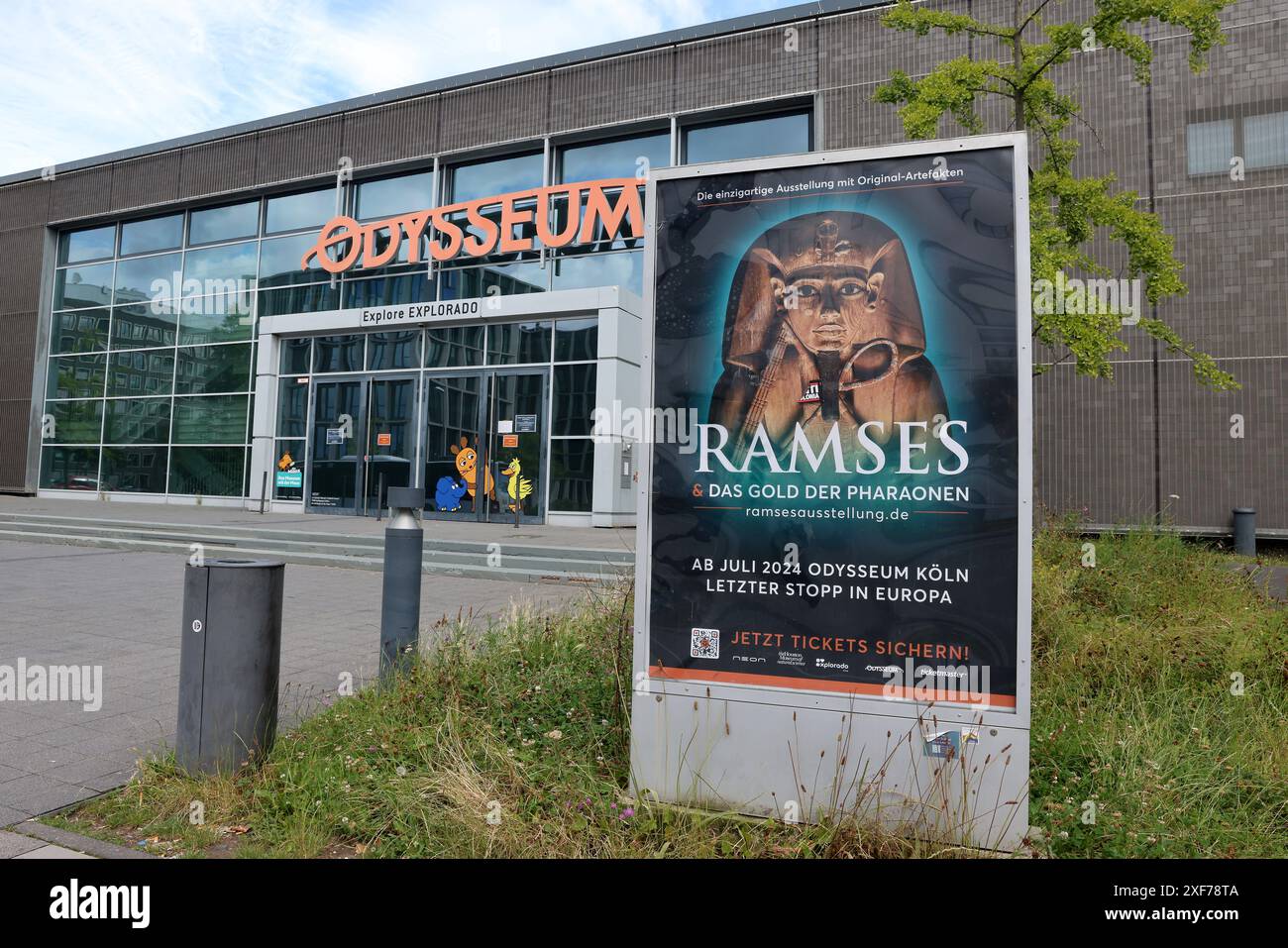 01.07.2024 Köln Odysseum Unboxing Ramses II Ramses & das Gold der Pharaonen die einzige Ramses-Originalausstellung mit über 180 Artefakten *** 01 07 2024 Colonia Odysseum Unboxing Ramses II Ramses Ramses l'oro dei faraoni l'unica mostra originale Ramses con oltre 180 manufatti Foto Stock