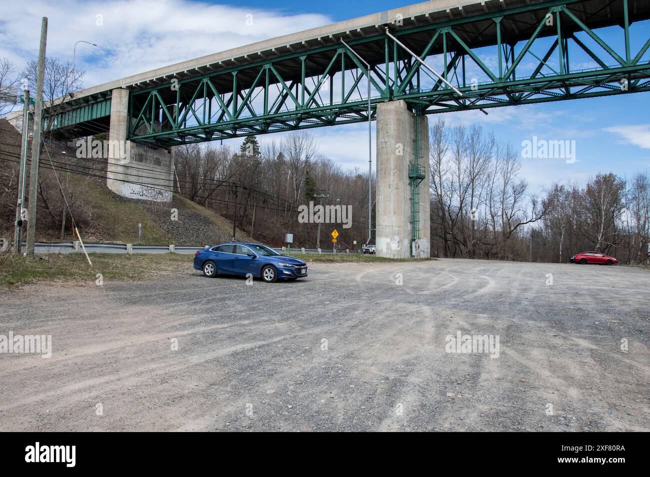 Princess Margaret Bridge sul fiume Saint John a Fredericton, New Brunswick, Canada Foto Stock