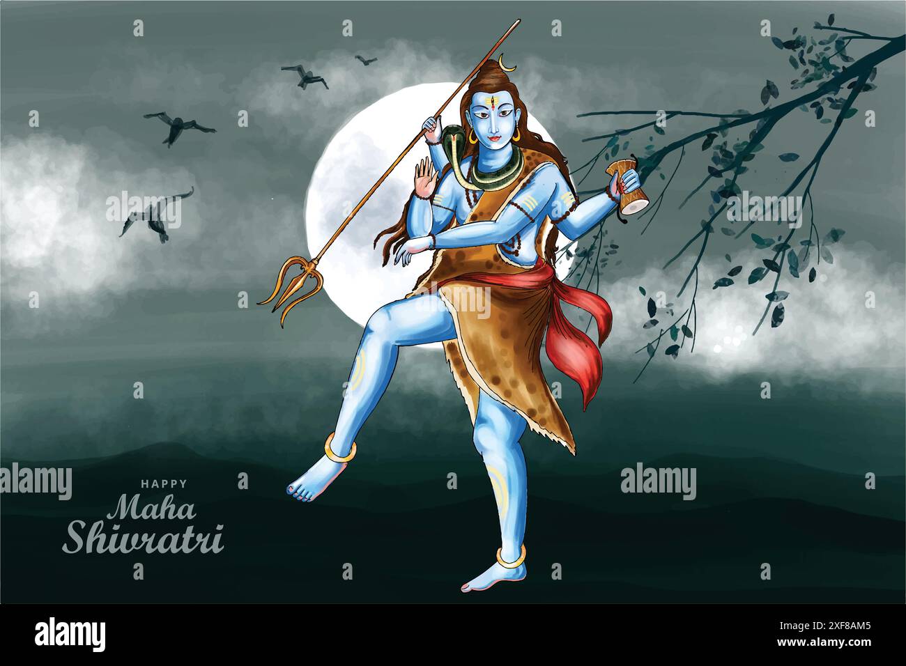 Buon sfondo del festival maha shivratri Illustrazione Vettoriale