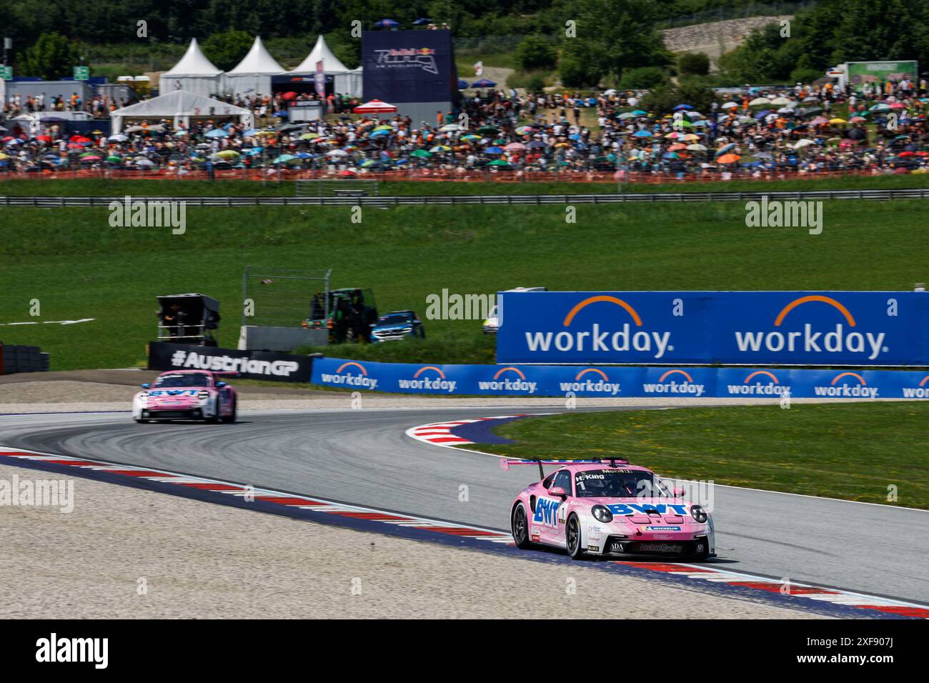 Spielberg, Austria. 29 giugno 2024. #1 Harry King (UK, BWT Lechner Racing), Porsche Mobil 1 Supercup al Red Bull Ring il 29 giugno 2024 a Spielberg, Austria. (Foto di HOCH ZWEI) credito: dpa/Alamy Live News Foto Stock