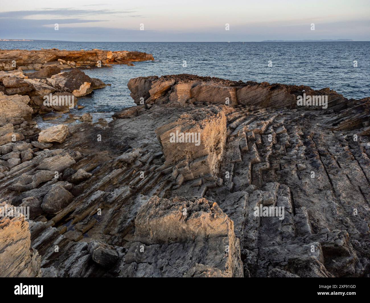 Cava di arenaria tradizionale, S Estalella, Llucmajor, Mallorca, Isole Baleari, Spagna Foto Stock