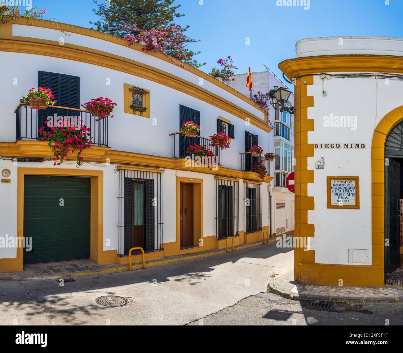 Pittoresco angolo della città vecchia, El Puerto de Santa Maria, Andalusia, Spagna Foto Stock