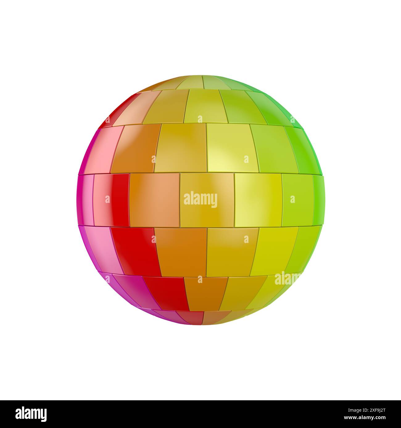 Sfera colorata dai cubi. Illustrazione 3d isolata Foto Stock