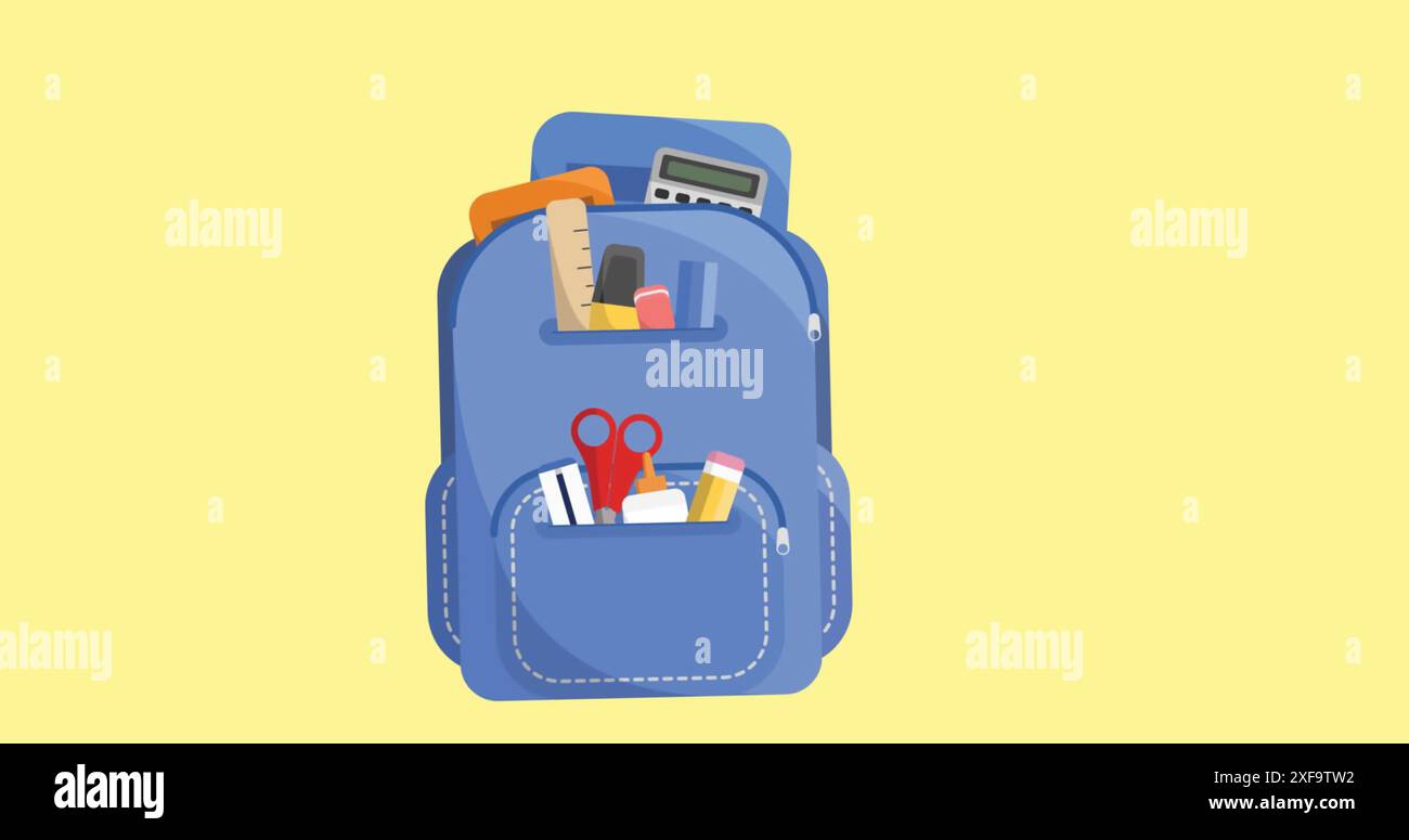 Immagine dell'icona della borsa su sfondo giallo Foto Stock