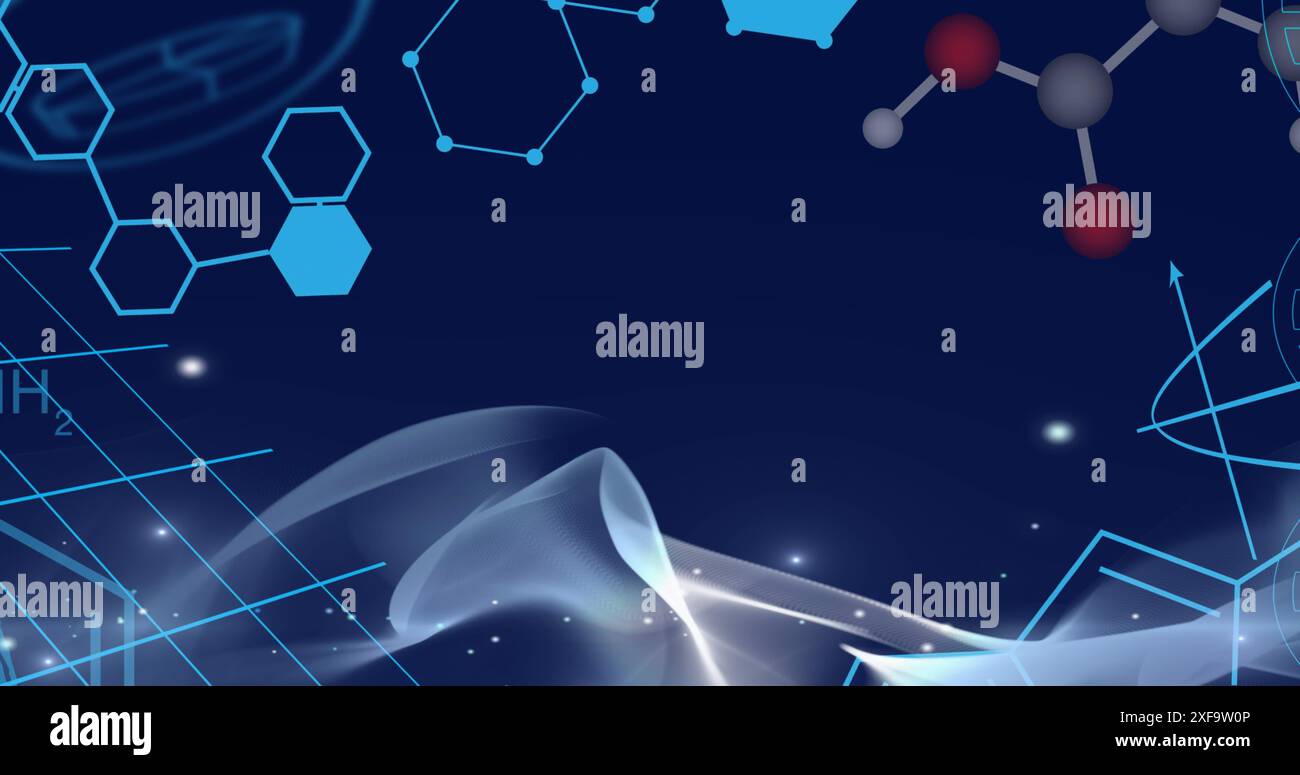 Immagine di strutture molecolari, nucleotidi con rappresentazione cerebrale e umana Foto Stock