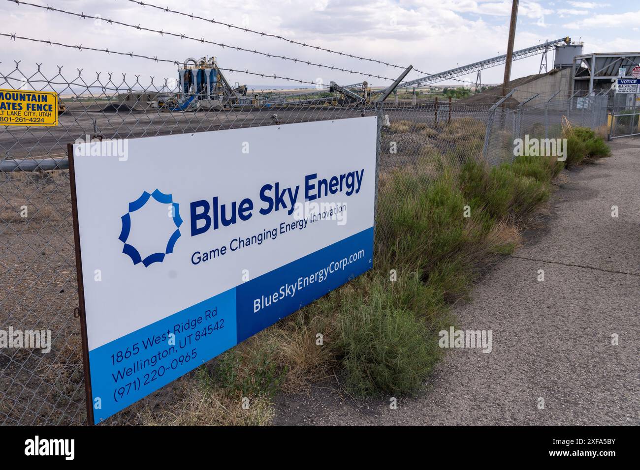 L'impianto di pirolisi Blue Sky Energy converte il carbone in bio-olio, idrogeno, metano e biochar senza bruciarlo. Wellington, Utah. Foto Stock