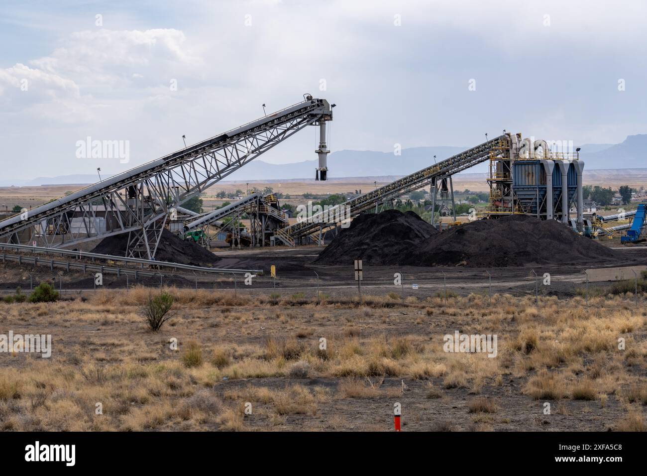 L'impianto di pirolisi Blue Sky Energy converte il carbone in bio-olio, idrogeno, metano e biochar senza bruciarlo. Wellington, Utah. Foto Stock