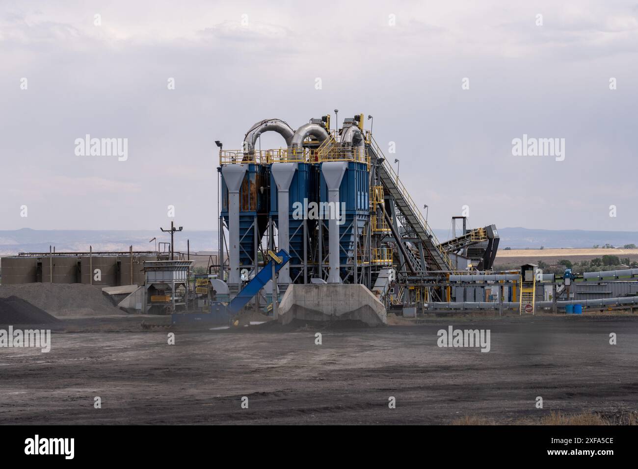 Forni di pirolisi presso l'impianto di pirolisi Blue Sky Energy a Wellington, Utah. L'impianto converte il carbone in bio-olio, idrogeno, metano e biochar senza Foto Stock