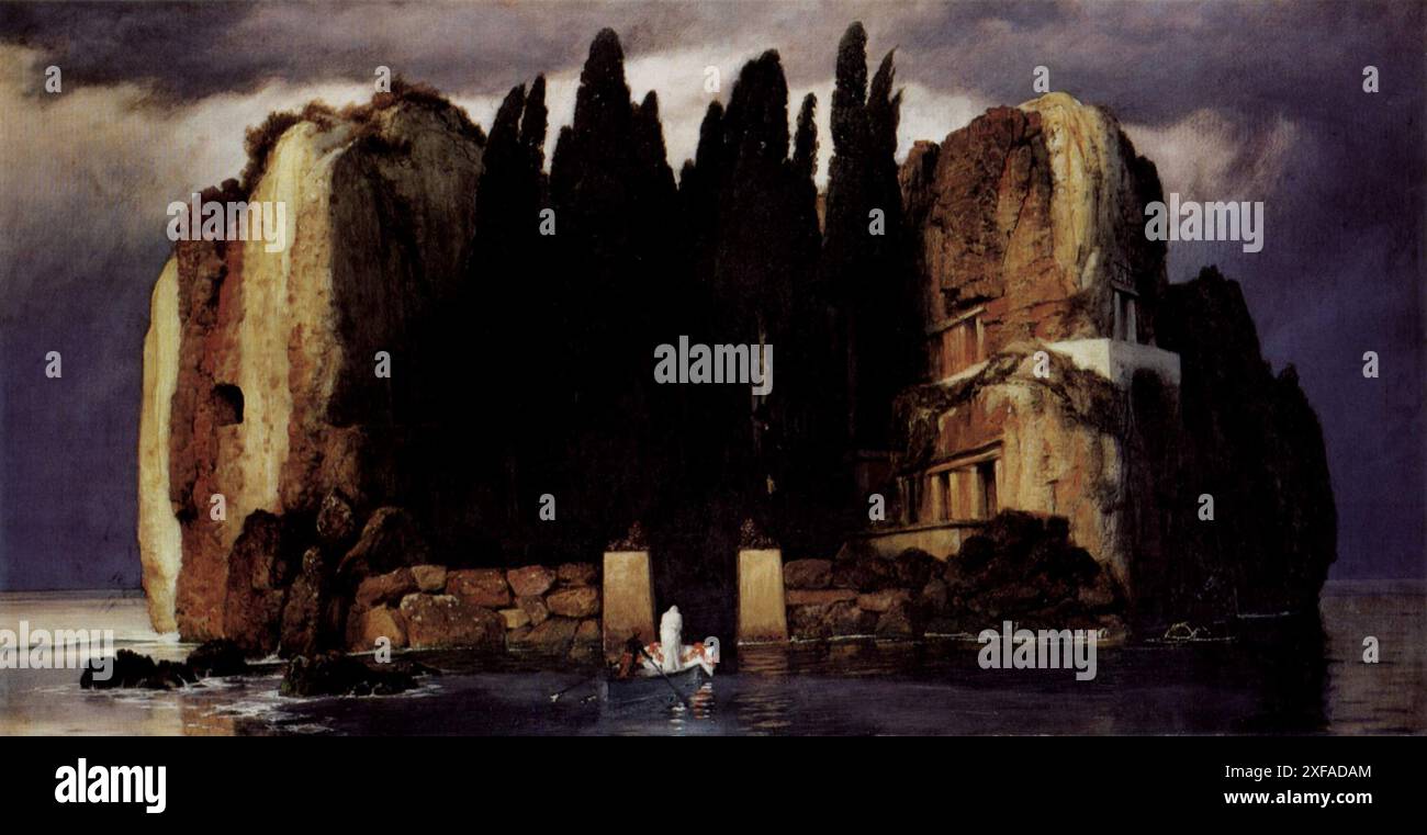 L'isola dei morti (in tedesco: Die Toteninsel) è il dipinto più noto dell'artista simbolista svizzero Arnold Böcklin Quinta versione, 1886 (1827-1901) Foto Stock