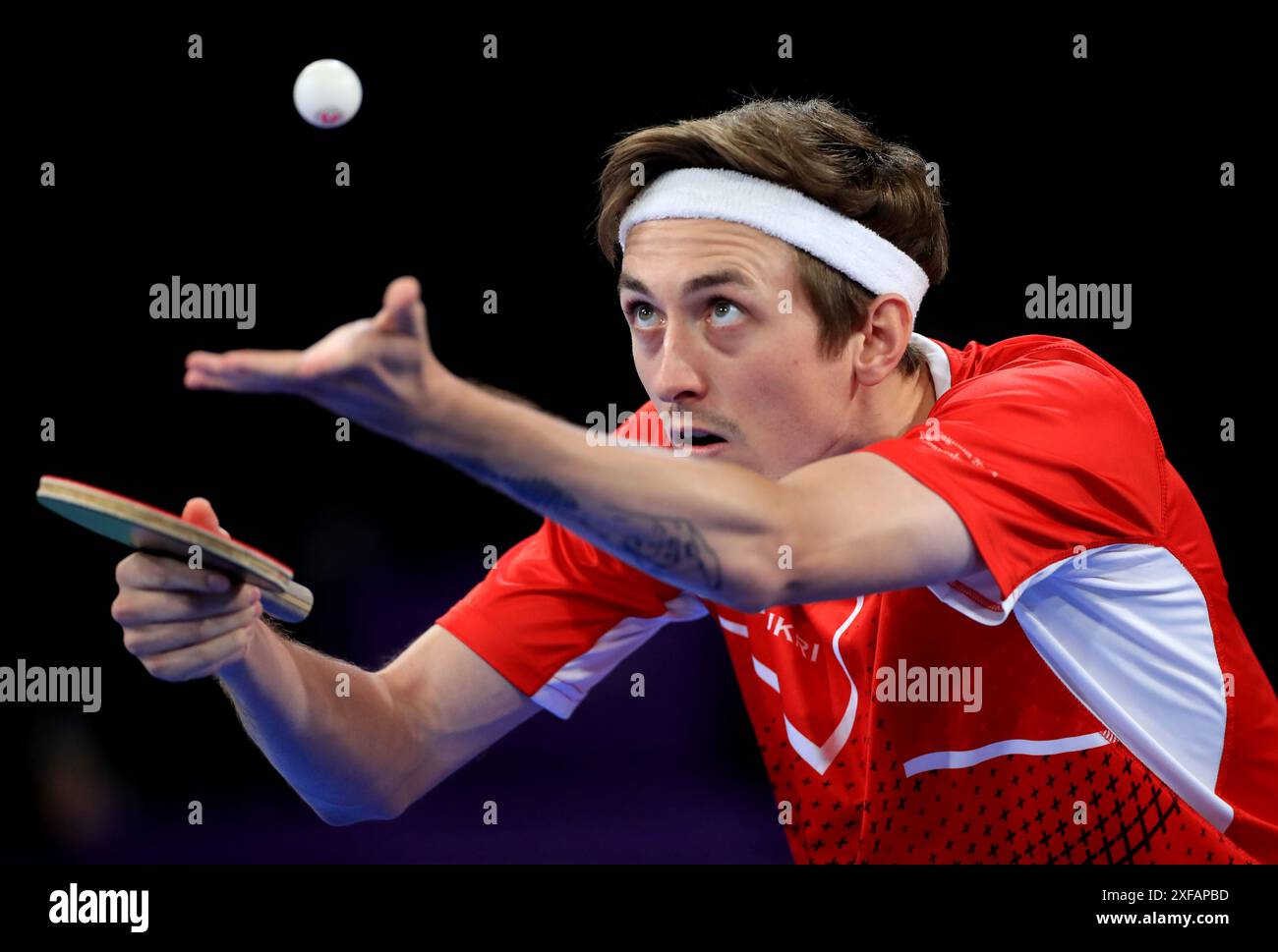 Foto del file datata 02/08/22 di Liam Pitchford, che creerà la storia olimpica diventando il primo giocatore britannico di ping-pong a competere in quattro diversi Giochi. Data di pubblicazione: Martedì 2 luglio 2024. Foto Stock