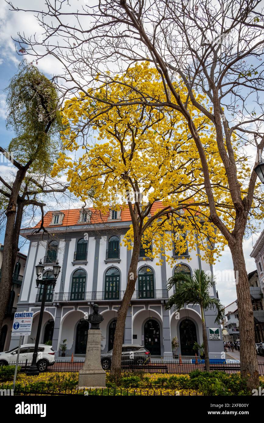 Museo dei canali in Plaza de la Independencia, casco Viejo, il centro storico, Panama City, Panama Foto Stock