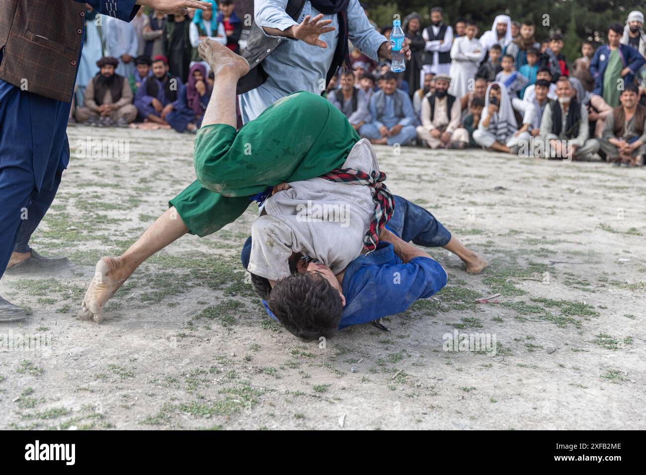 Campo di lotta locale (uno degli sport più popolari in Afghanistan) Foto Stock