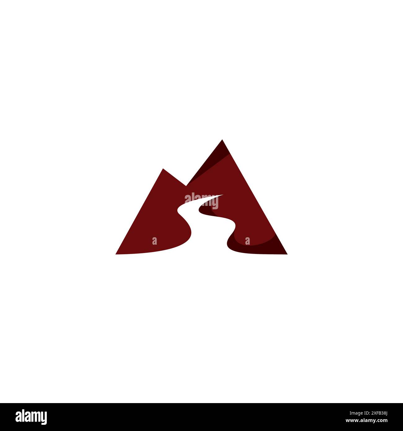 Logo Letter M Mountain Road. Vettore logo iniziale M Illustrazione Vettoriale