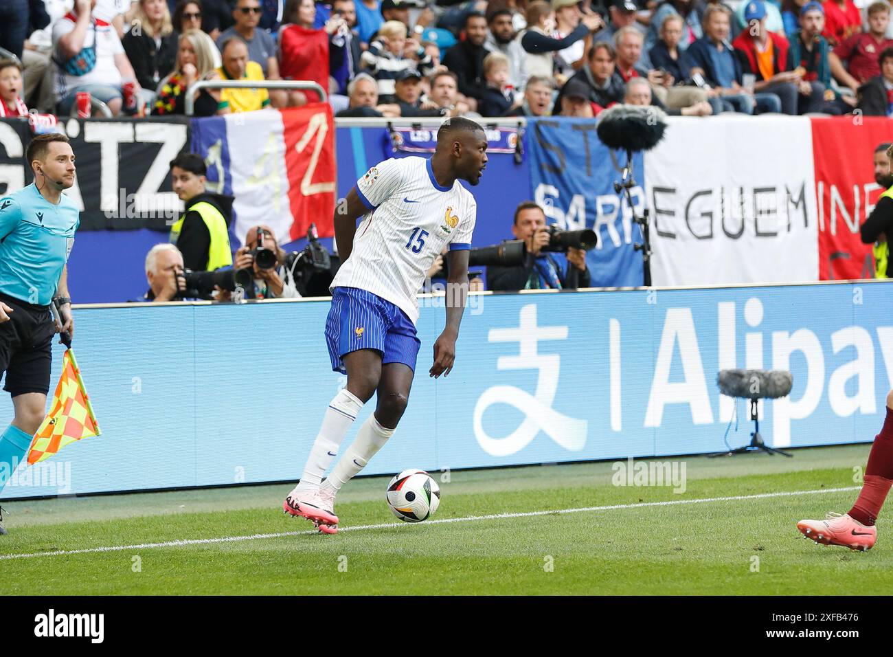 Marcus Thuram (fra), 1 LUGLIO 2024 - calcio: "UEFA European Championship Germany 2024" partita di 16 partite tra Francia 2-1 Belgio alla Dusseldorf Arena di Dusseldorf, Germania. (Foto di Mutsu Kawamori/AFLO) Foto Stock